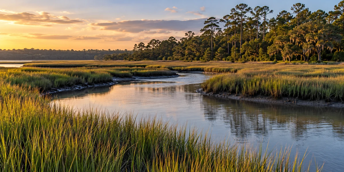 Tidal marsh and forest in South Carolina