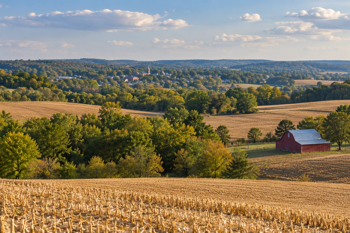 Southern Indiana fields and woodland Southern Indiana fields and woodland