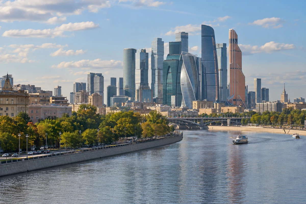 Москва: река и городской пейзаж