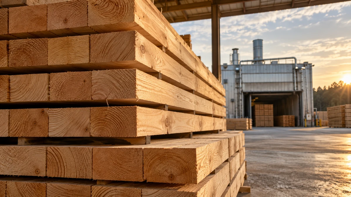 Pine lumber awaiting dispatch from a yard