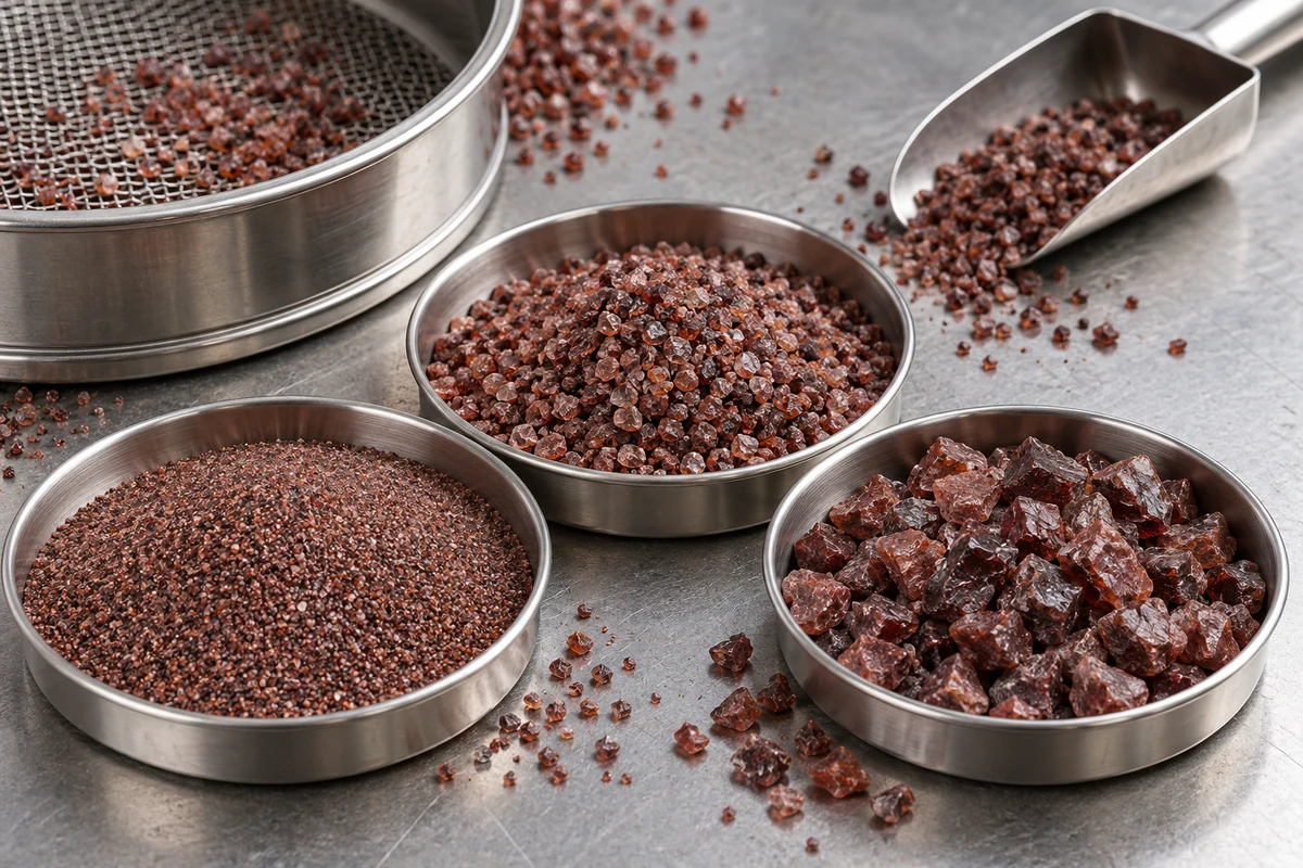 Garnet grains for abrasive applications Garnet grains for abrasive applications