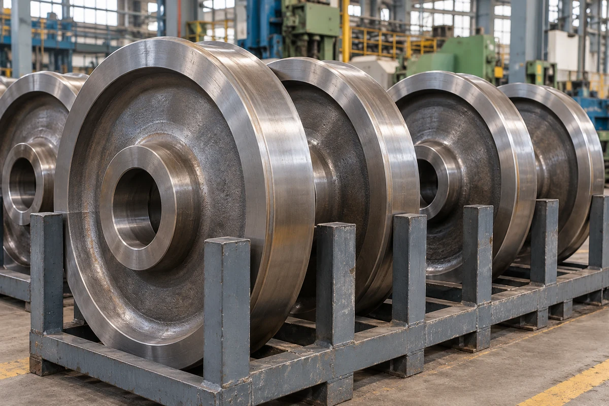 Steel wheels for railway manufacturing