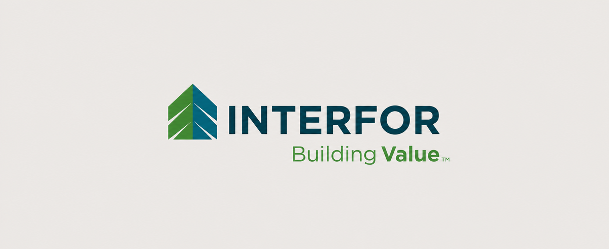 Interfor company logo and Building Value slogan