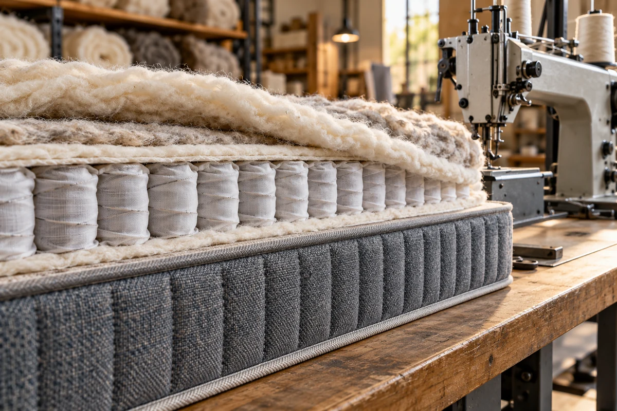 Wool and springs in mattress manufacturing